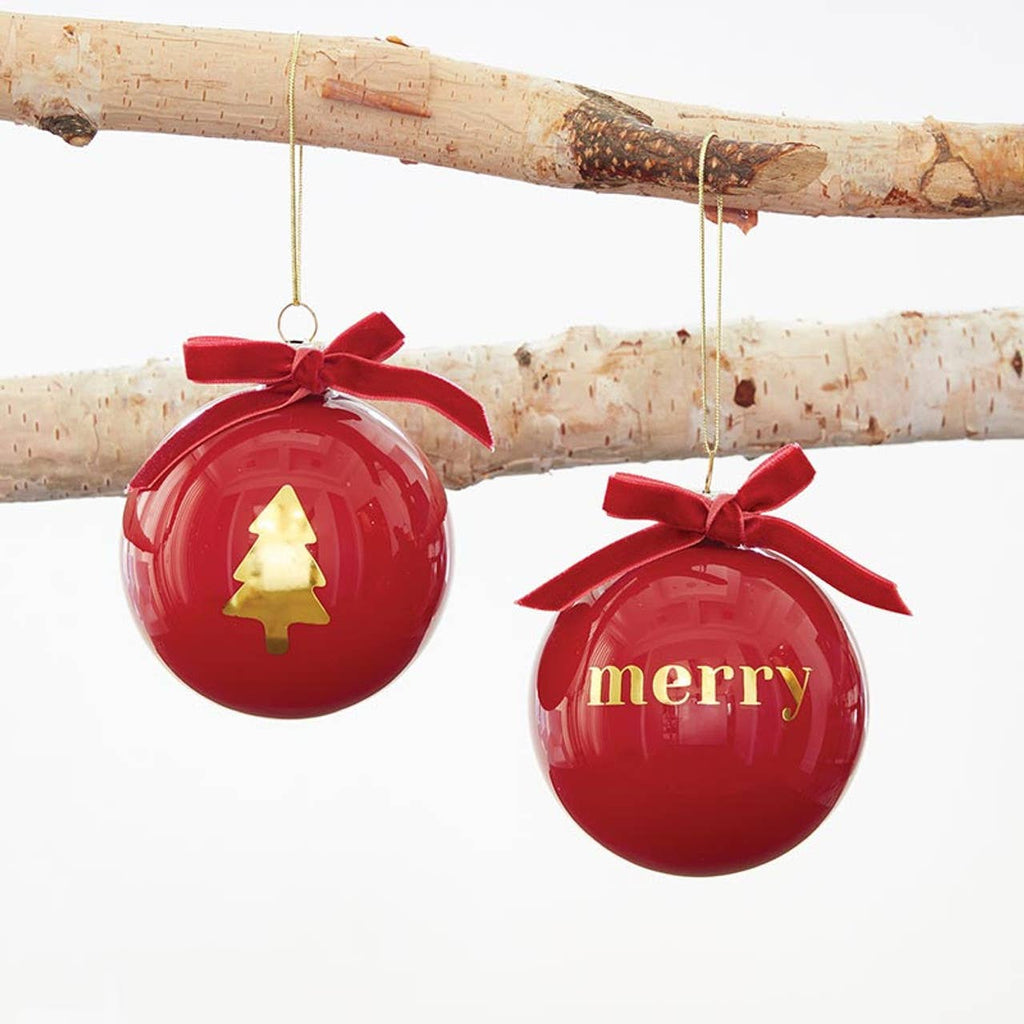 Glass Ball Ornaments - Merry