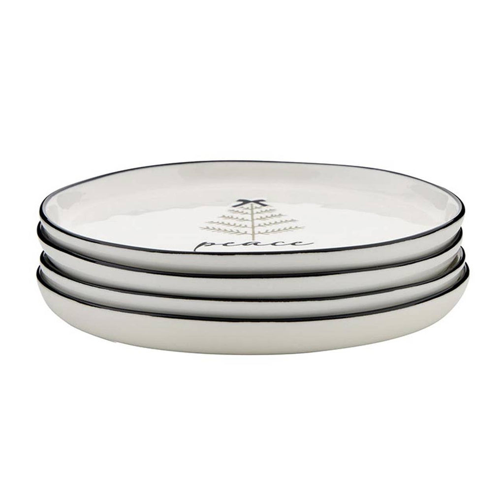 Ceramic Holiday Appetizer Plates - Set of 4