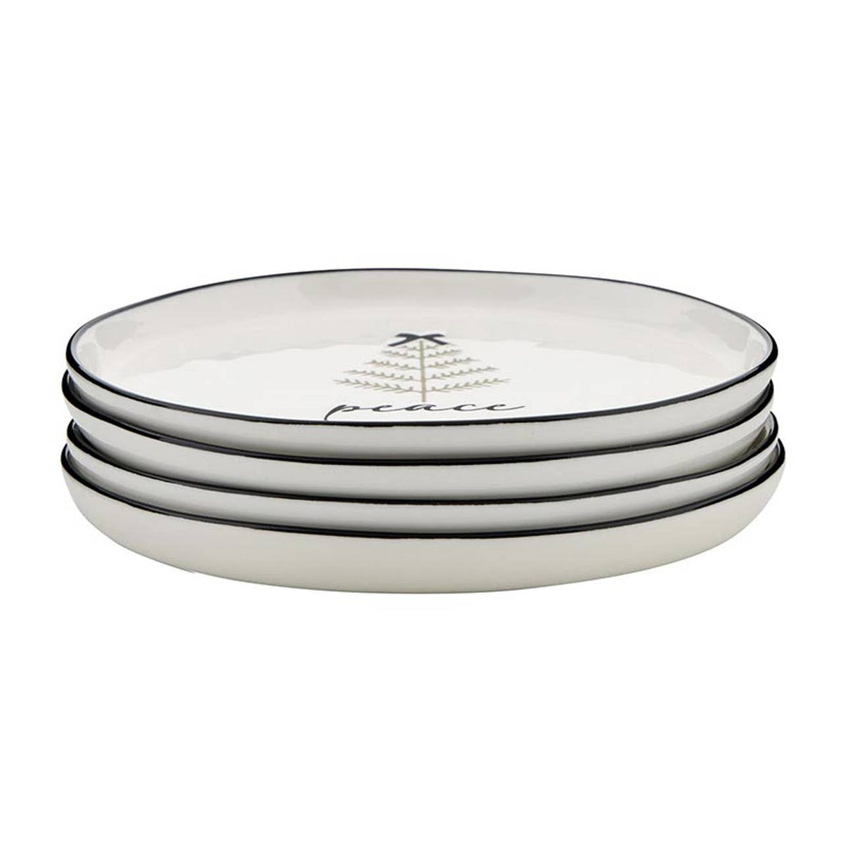 Ceramic Holiday Appetizer Plates - Set of 4