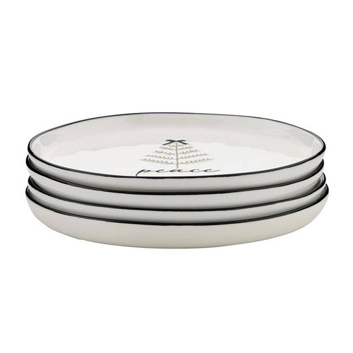 Ceramic Holiday Appetizer Plates - Set of 4