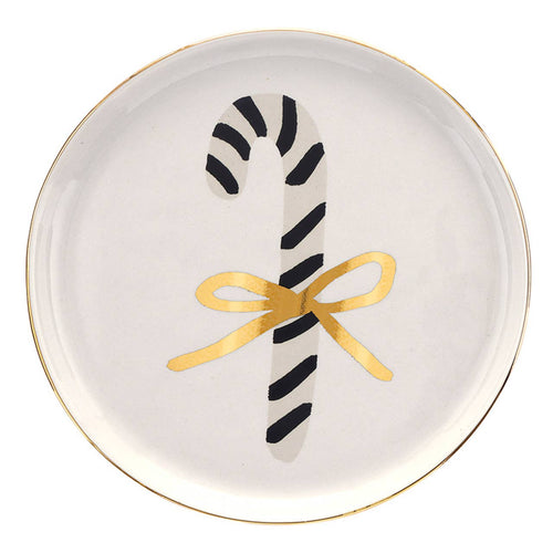 Ceramic Appetizer Plates - Candy Cane - Set of 4