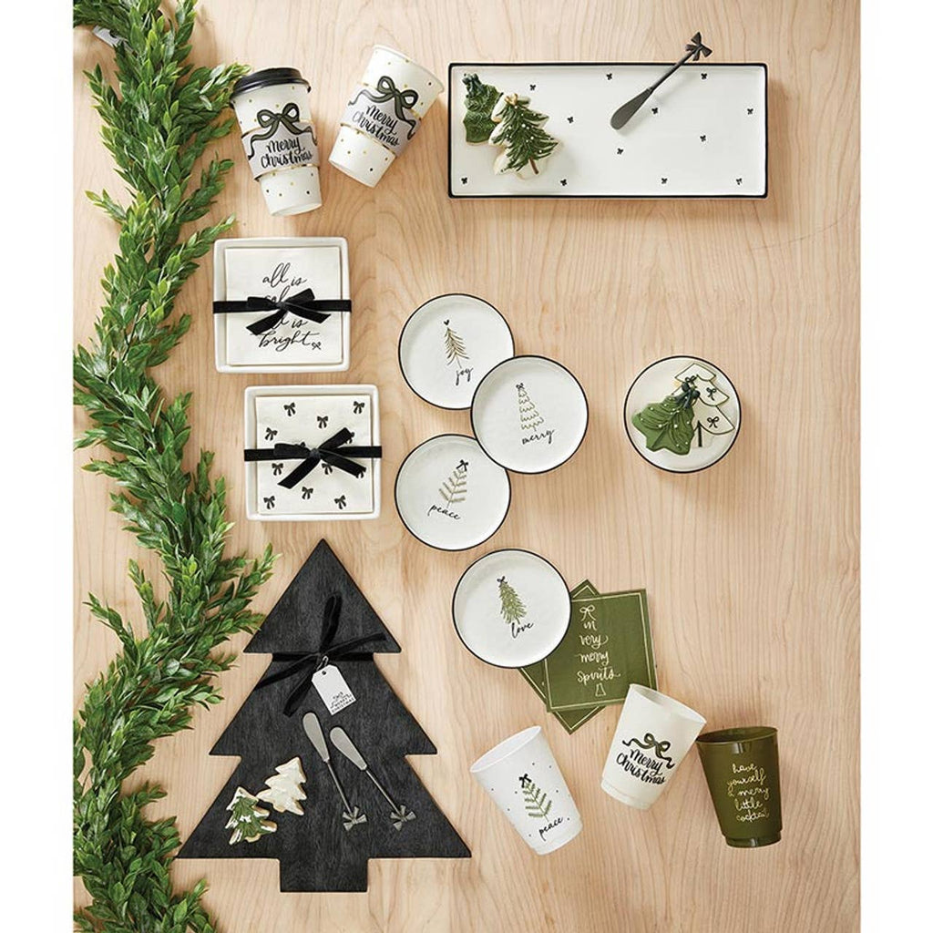 Ceramic Holiday Appetizer Plates - Set of 4