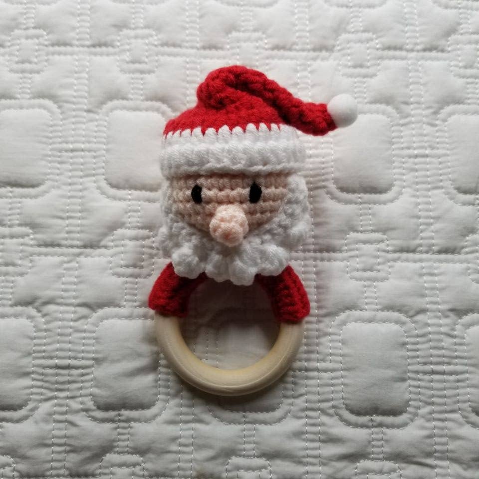 Hand Crochet Santa Rattle - Christmas