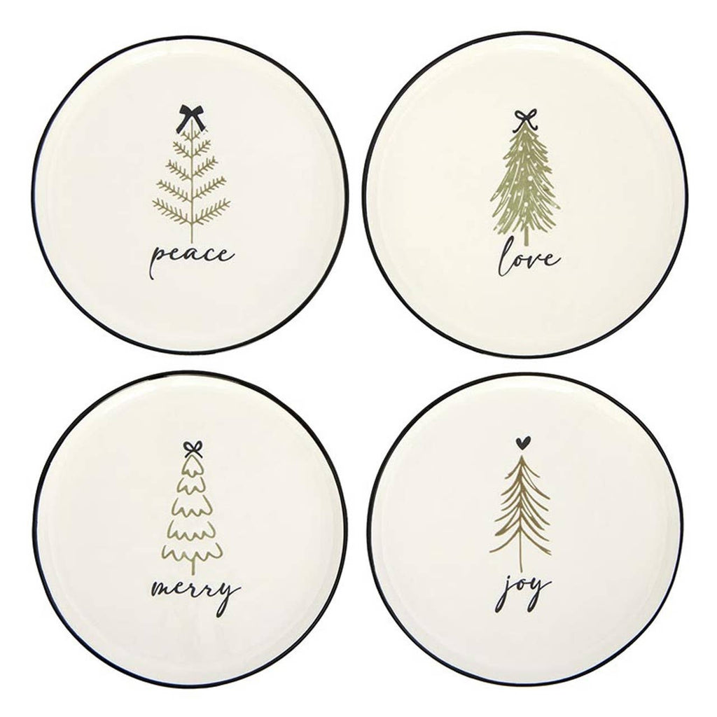 Ceramic Holiday Appetizer Plates - Set of 4