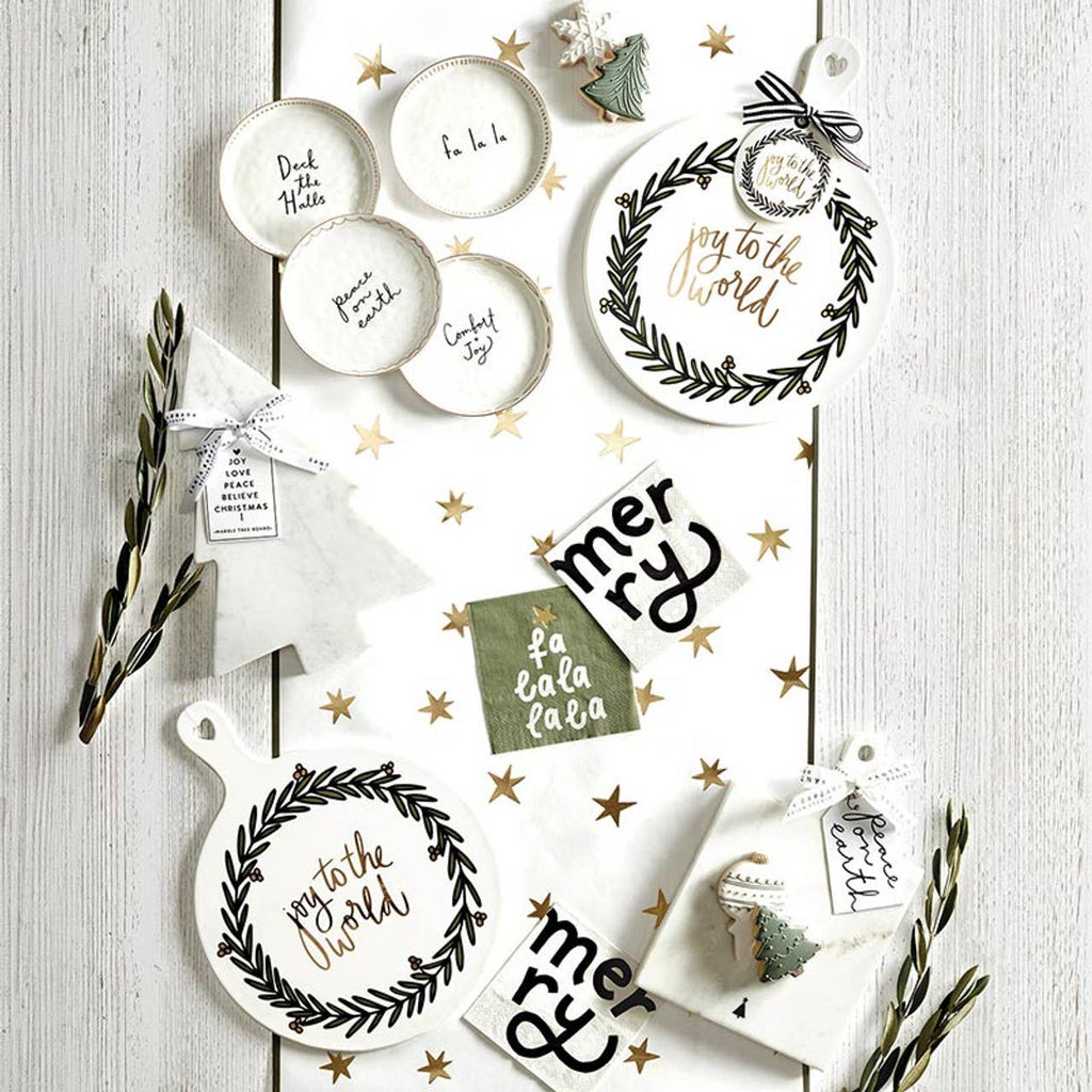 Marble Christmas Tree Board - Joy Love Peace