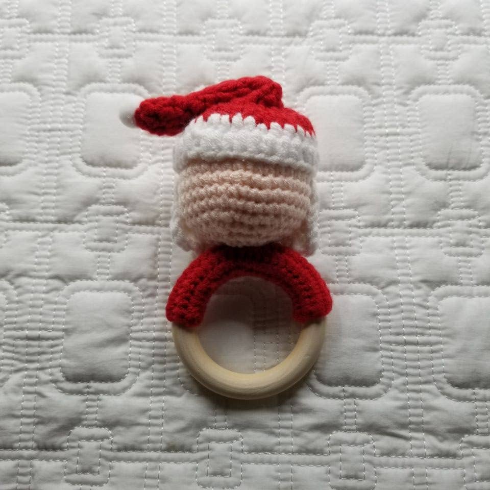 Hand Crochet Santa Rattle - Christmas