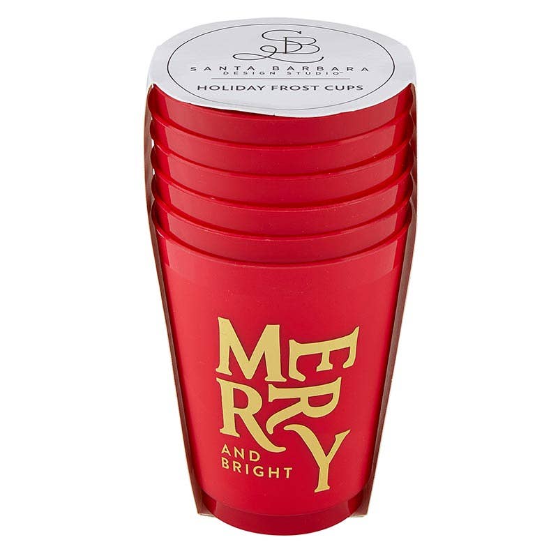Gold Foil Frost Cups - Merry + Bright - Set of 6