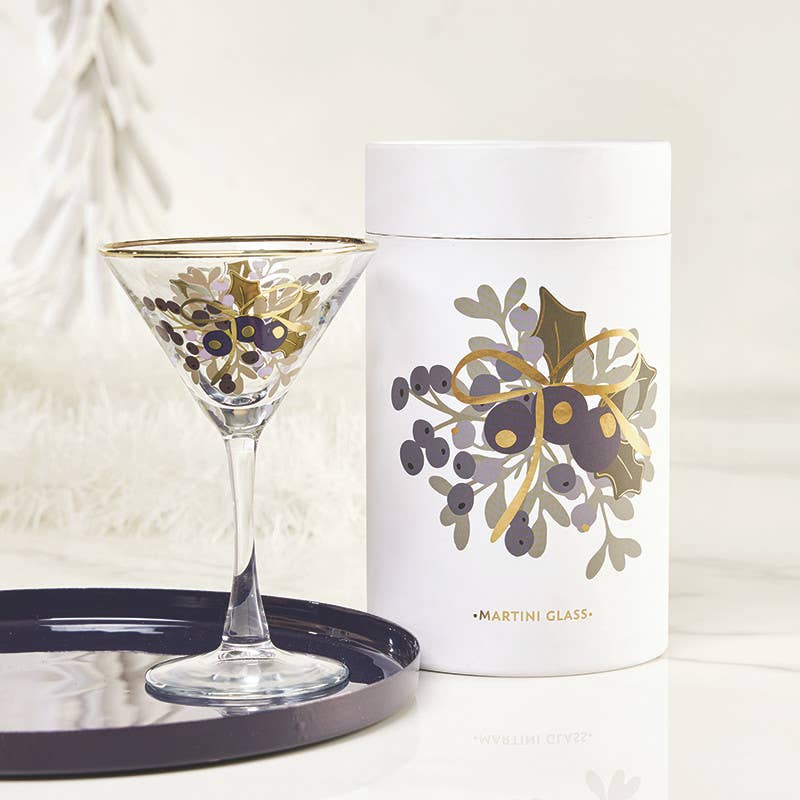 Gold Foil Martini Glass - Holly