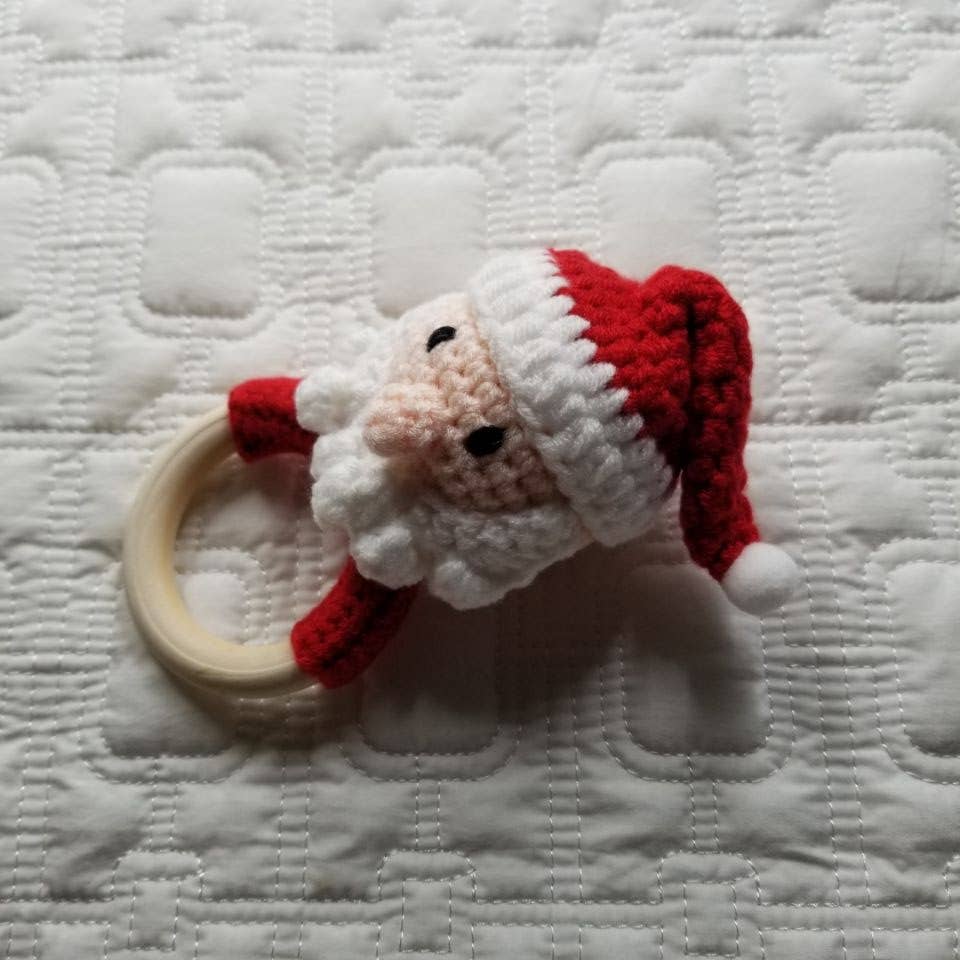 Hand Crochet Santa Rattle - Christmas