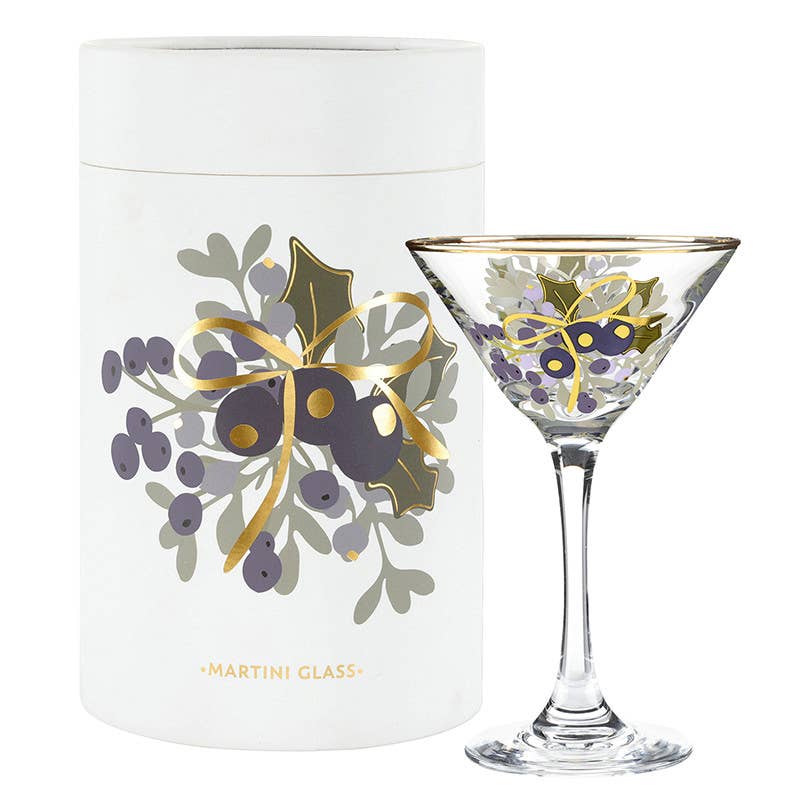 Gold Foil Martini Glass - Holly